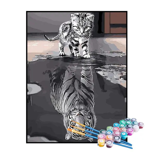 Kit de Peinture par Numéros - Chat Féroce