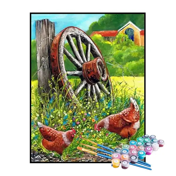 Kit de Peinture par Numéros - Poules
