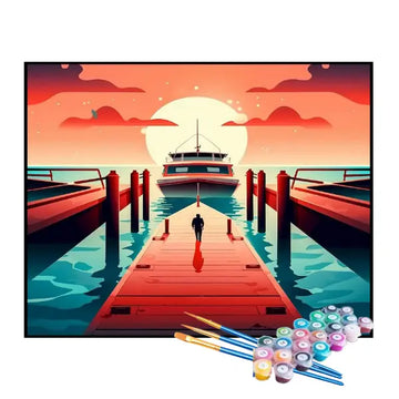 Kit de Peinture par Numéros - Port pour l'Embarquement des Navires