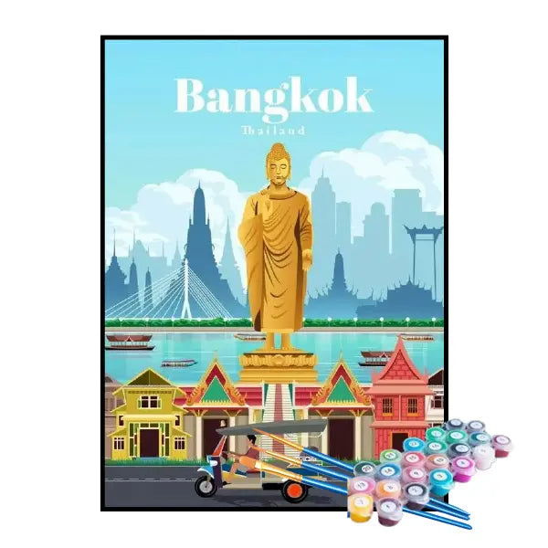 Kit de Peinture par Numéros - Tableau de Bangkok, Thaïlande