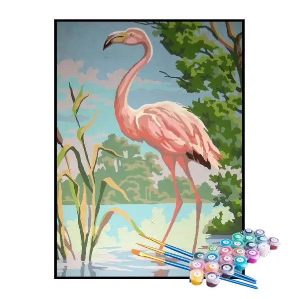 Kit de Peinture par Numéros - Flamant Rose