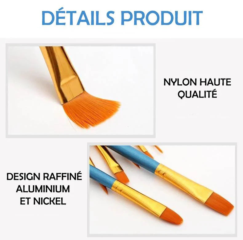 Kit de 10 pinceaux extras multi-tailles