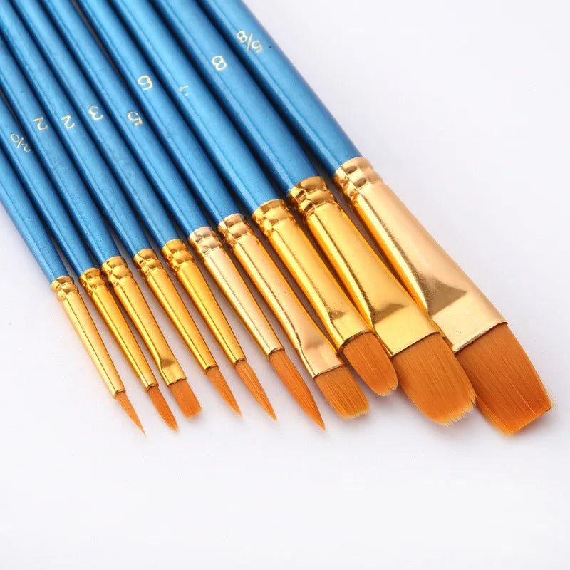 Kit de 10 pinceaux extras multi-tailles