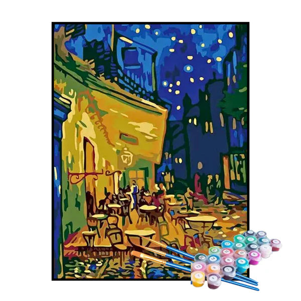 Kit de Peinture par Numéros - Terrasse du Café sur la Place du Forum de Van Gogh