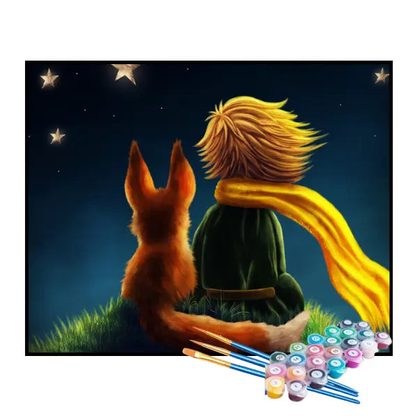 Kit de Peinture par Numéros - Le Petit Prince, le Renard et les Étoiles