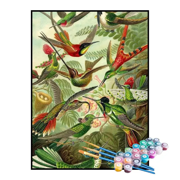 Kit de Peinture par Numéros - Colibris Ernst Haeckel