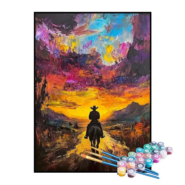 Kit de Peinture par Numéros - Cow-boy Dans Le Vieux Ouest