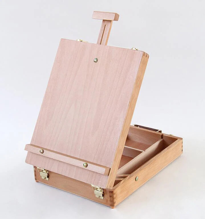 Chevalet de table et valise de rangement pour peinture sur toile et dessin