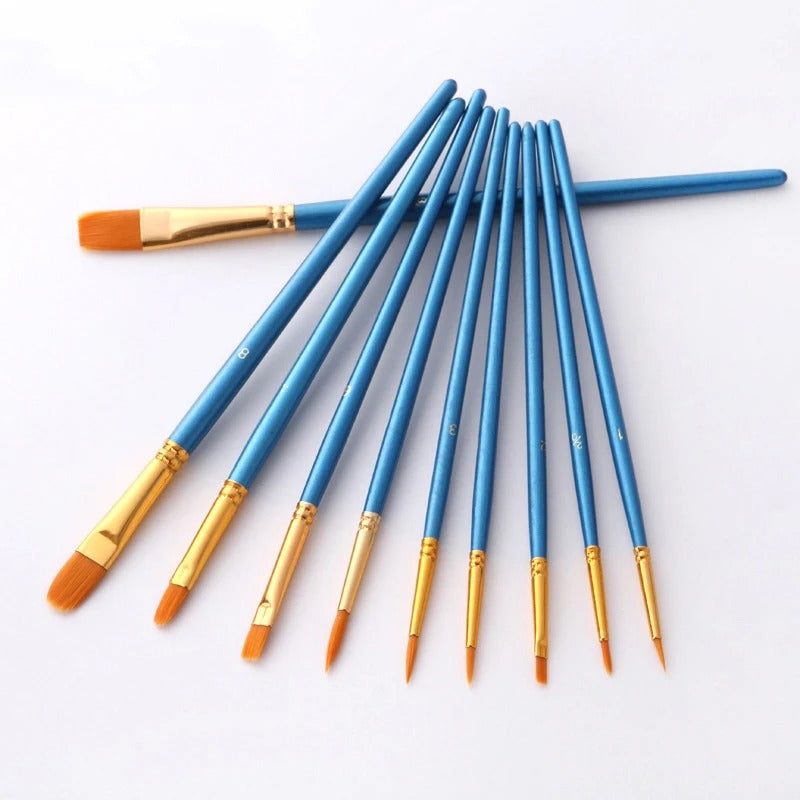 Kit de 10 pinceaux extras multi-tailles